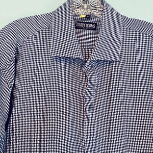 Houndstooth Dress Shirt: 18 1/2 collar, 34/35 chest